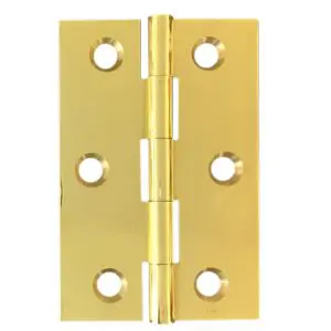 Solid Brass 75x50x2.0mm Fixed Pin Polished brass