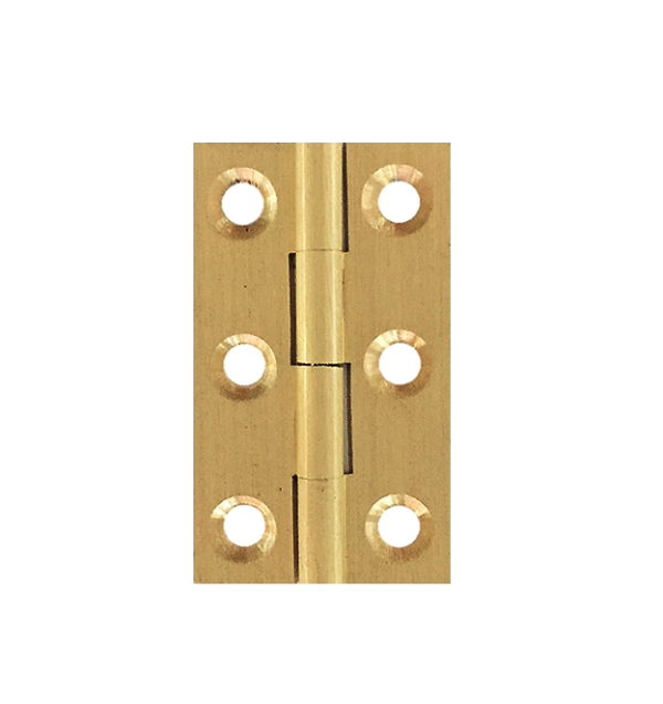 Solid Brass 38x22x1.2mm Fixed Pin Hinge Brushed