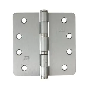 Hinge Steel Ball Bearing 100x100x2.5mm 1/4" Radius Satin Chrome (HSR4B100100SC)