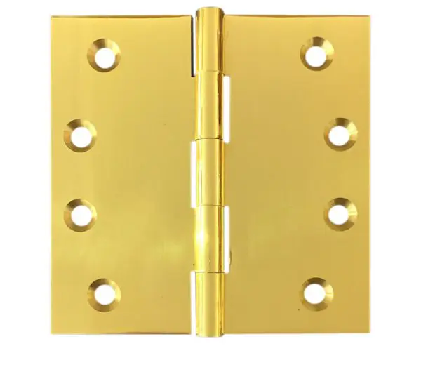 Solid Brass 100x100x3.0mm Fixed Pin Hinge Polished