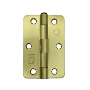 Steel 89x58x2.0mm 1/4" Radius Hinge Satin Brass