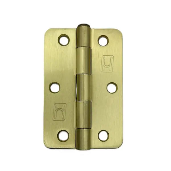 Steel 89x58x2.0mm 1/4" Radius Hinge Satin Brass