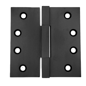 Hinge Brass 100x100x3.5mm Square Knuckle Fixed Pin (10.7mm) Matt Black (Incl. #9x25 & #9x40 Screws) (HB100100SQFBL)