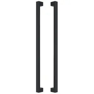 Polo Pull Handles 900mm O/A (Pair) 40x20 SS304 Black Powder Coat