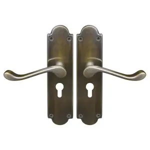 Victorian Lever Lock Euro 48 Punched,  Oil Rubbed Bronze