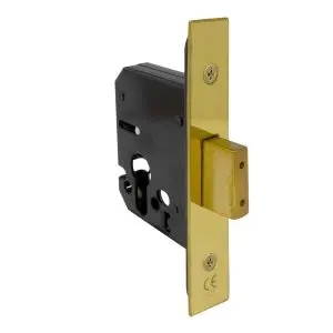 45mm Euro Deadlock Polished Brass