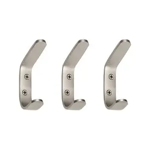Aluminium hat and coat hook 3 pack BRUSHED NICKEL