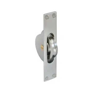 Sash Pulley 124x25 Cast Solid Brass Satin Chrome