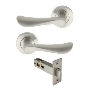 Astron - Juno Passage Set. Round Rose. Brushed Nickel.