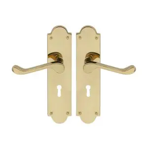VICTORIAN LEVER LOCK POLISHED BRASS STANDARD KEY