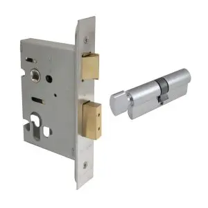 Lock Kit - Euro mortice lock 57mm backset, SC 70mm cylinder 1115 + 1148