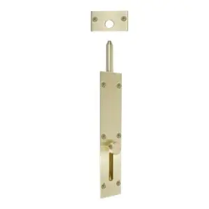 150mm Straight Throw Flush Bolt Unlacquered Satin Brass