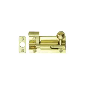 50mm Necked Barrel Bolt Polished Brass