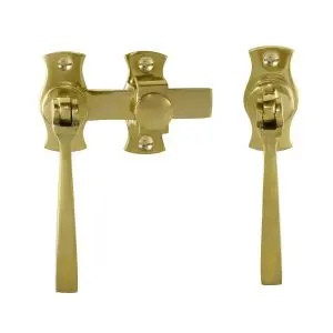 Windsor French Door Catch (Square) Unlacquered brass includes 5158 handle