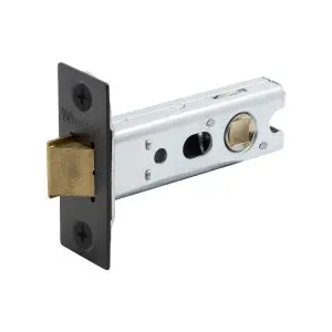 Heavy Duty Tubular Latch 57mm Back Set Black Powder Coat