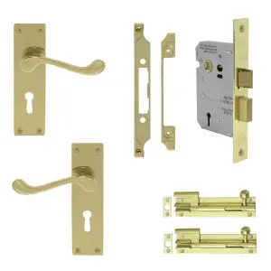 Windsor French Door Kit Polish Brass(7005+1107+1109+2x5213)