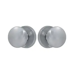 Knob Latch Victorian Round Rose Satin Chrome