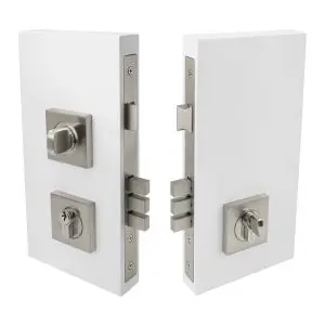Pull Handle Uni-Turn Lock Kit Square Brushed Nickel