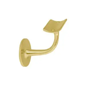 Windsor Stair Rail Bracket 60mm Curved Mount Pol Brass