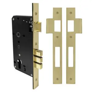 60mm Euro Mortice Lockcase (86mm case) POLISHED brass euro 85