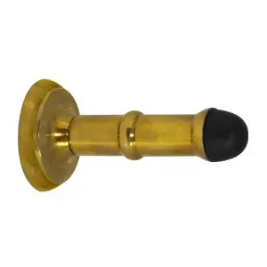 73mm Doorstop Concealed Skirting Fix Un-lacquered Brass