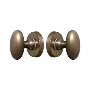 Oval Knob Latch (60x40) on 60mm Round Rose Antique Bronze