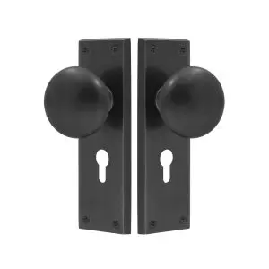 Victorian Knob Plate Euro 48 Punched Black Powder Coat
