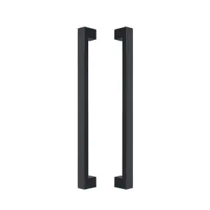 Polo Pull Handle 600mm.  40x20mm.  Matt Black.(Back to Back Pair)