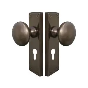 Victorian Knob Plate Euro Lock Antique Bronze