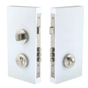 Uni-Turn Lock Kit, 60mm Backset Lock, Round Escutcheon, Brushed Nickel