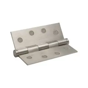 Hinge Brass Fixed Pin Flat Tip 101.6x76.2 Includes Screws BRUSHED NICKEL