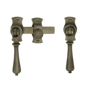 Windsor French Door Fastener (TEARDROP) Roman Brass