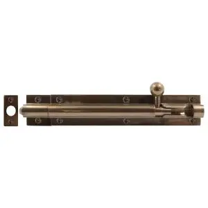 150mm Barrel Bolt Straight Antique Brass