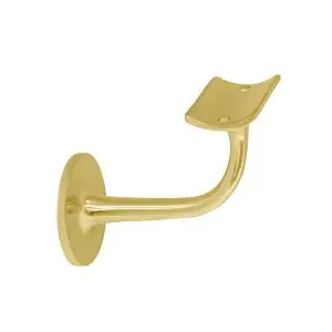 Windsor Stair Rail Bracket 75mm Curved Mount Pol Brass