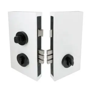 Uni-Turn Lock Kit, 60mm Backset Lock, Round Escutcheon PC BLK