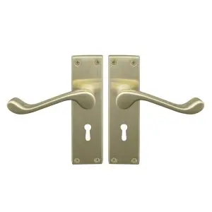 York Lever Lock Standard Key Hole Unlacquered Satin Brass