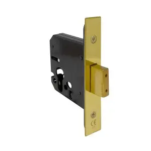 Euro Dead Bolt 57mm Backset Polished Brass