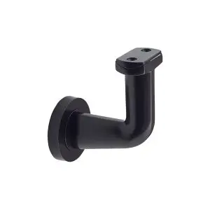 Stair Rail Bracket Vulcan style Round Plate Black