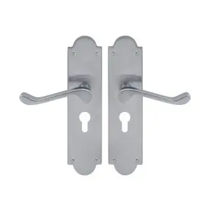Victorian Lever Lock Euro 48 Punched, Satin Chrome