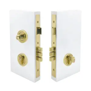 Uni-Turn Lock Kit, 60mm Backset Lock, Round Escutcheon, Polished Brass
