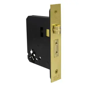 Lockcase Roller & Bolt 57mm Backset Unlacquered Brass
