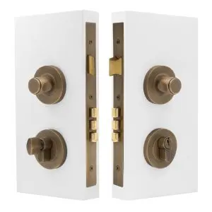 NIDO - Double Turn Lock Kit - Plain Roman Brass