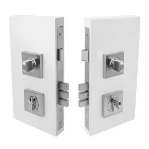 Pull Handle Double Turn Lock Square Kit, 60mm Back Set SC
