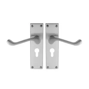 Traditional Lever Set Euro Keyhole plate SC