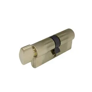 Cylinder turn 5 pin 70mm Unlacquered Satin Brass