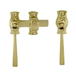 Windsor French Door Catch (Square) Pol Brass includes 5158 handle