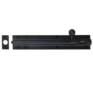 150mm Barrel Bolt Straight Black Powder Coat