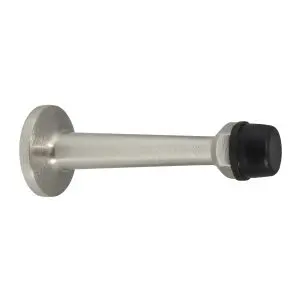 75mm Doorstop Concealed Skirting Fix Brushed Nickel