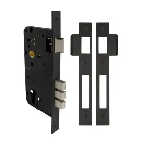 Euro 85 Mortice Lock 60mm Back Set Black Powder Coat