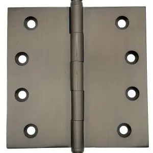 Hinge Brass 100x100x3.0mm Loose Pin Antique Bronze  c/w 9x25 & 9x30 screws (HJ100LPBP) (HB100100LBR)